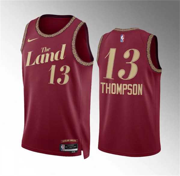 Men%27s Cleveland Cavaliers #13 Tristan Thompson Wine 2023-24 City Edition Stitched Jersey Dzhi